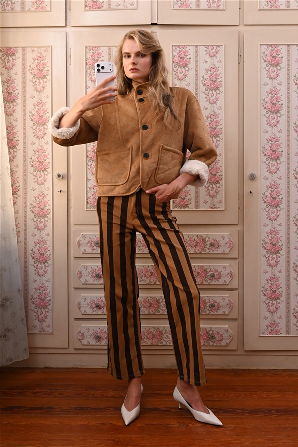 BOOM 003 STRIPES PANTS COOKIE